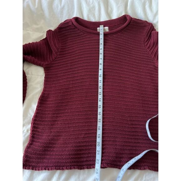 Coldwater Creek 100% cotton knit sweater‎ red-burgundy size XS Christmas winter - Picture 6 of 17